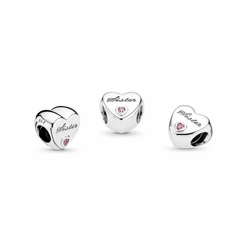 Pandora Sister's Love Charm - Sterling Silver/Cubic Zirconia - Canada | AV3298MI